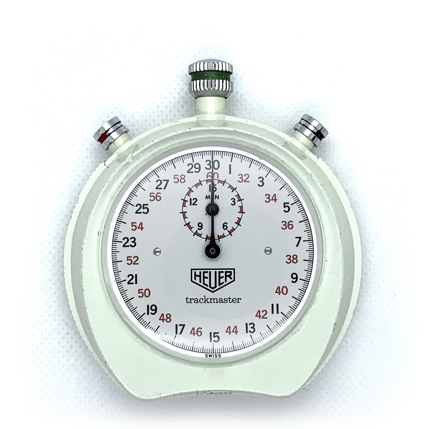 Vintage Heuer Ref.8042 white 65mm stopwatch #1