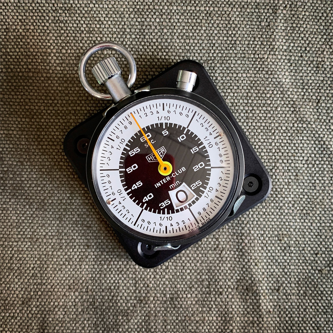 Single stopwatch holder for vintage Heuer, silver