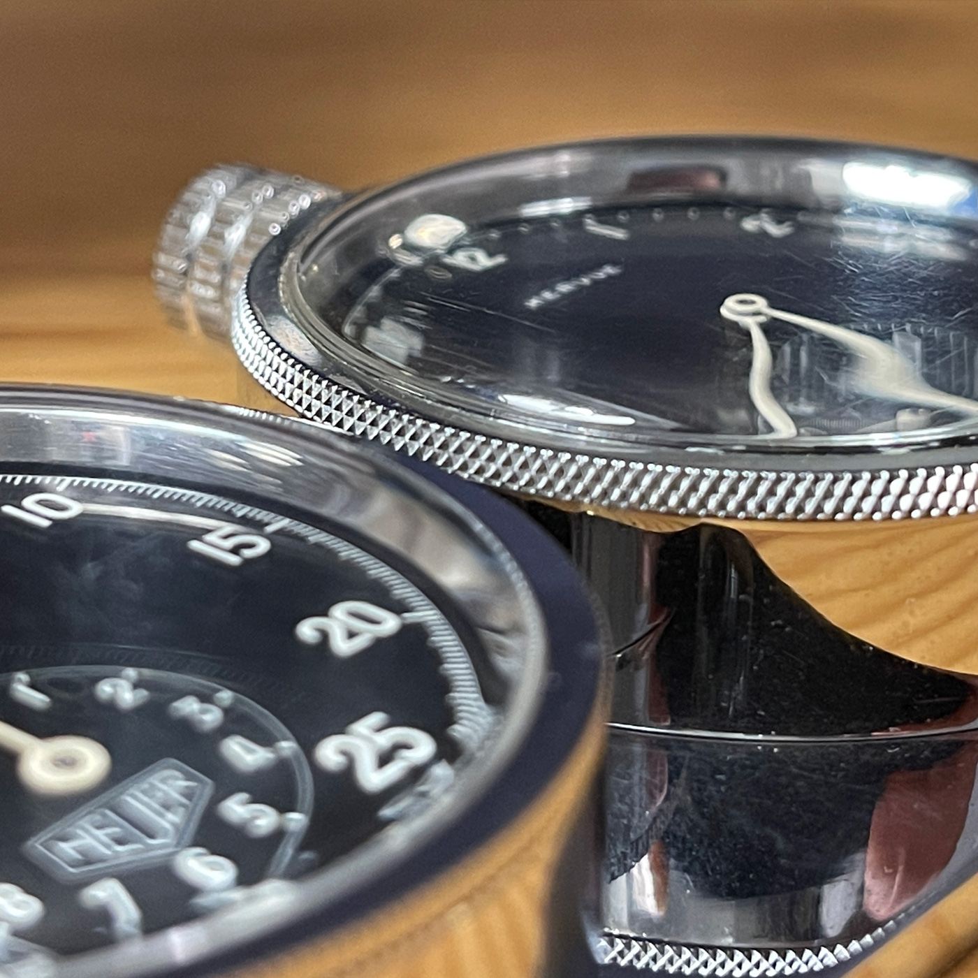 Vintage Heuer HERVUE clock and AUTAVIA stopwatch set #1