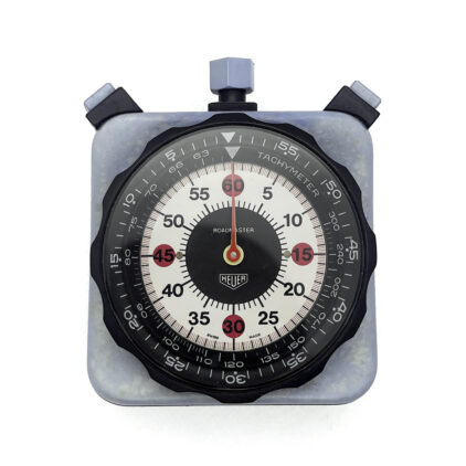 Smilodone Car Bone vintage Heuer stopwatch timer Ref.804.901 Roadmaster blue