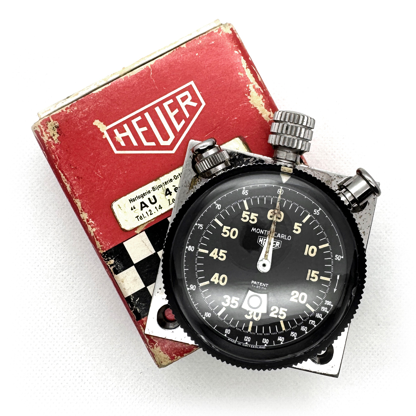 Vintage Heuer MONTE-CARLO TACHY Ref.542.817 55mm stopwatch #1