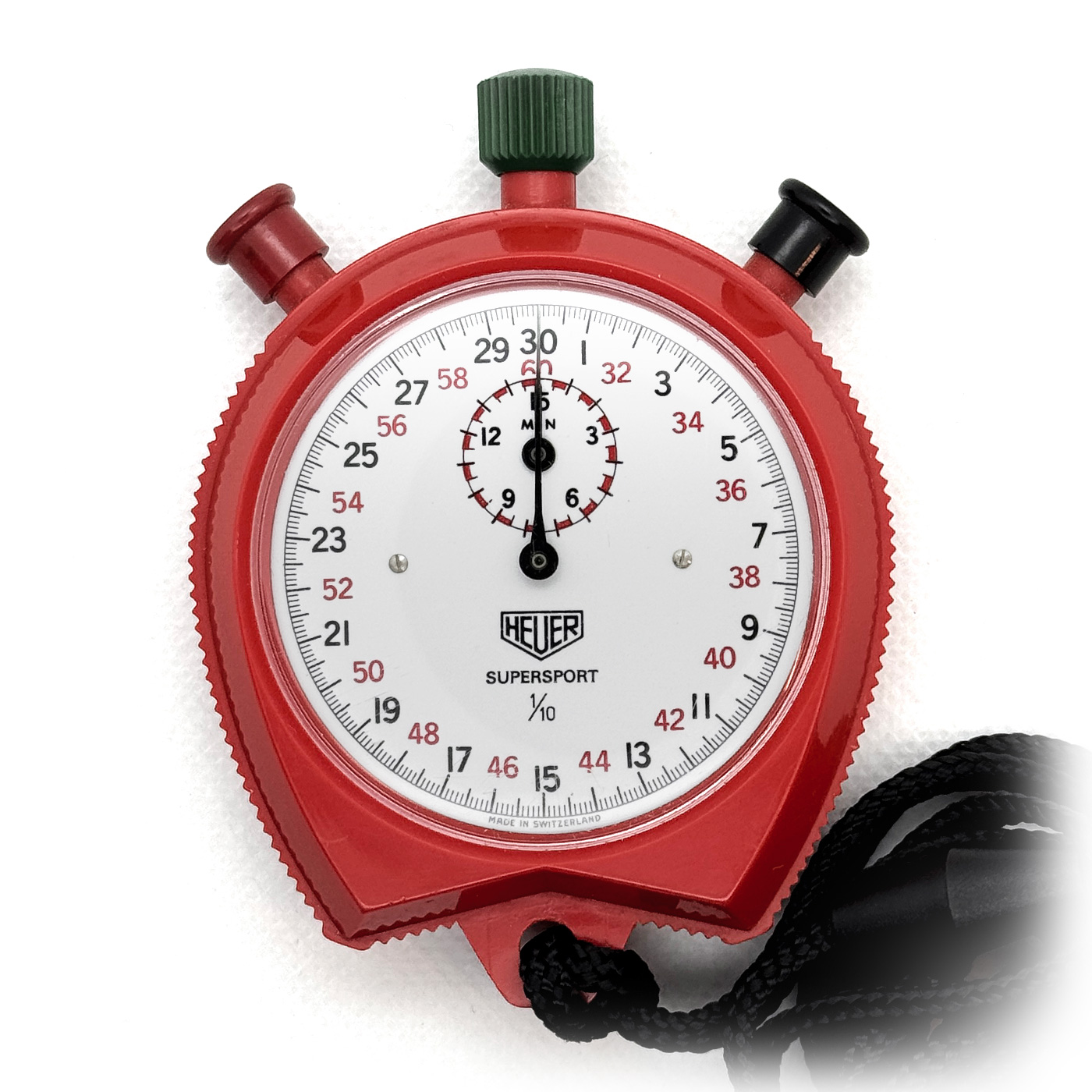 Vintage Heuer Ref.8062 SUPERSPORT red 65mm stopwatch #1